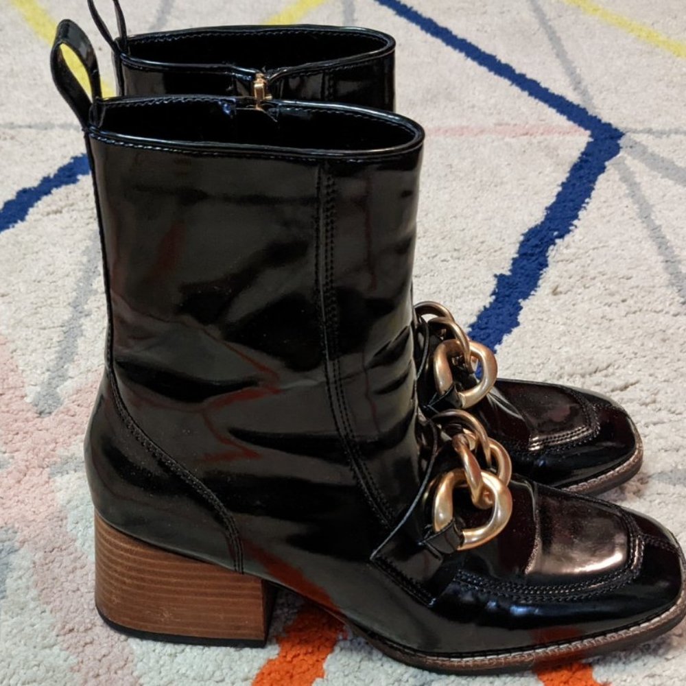 Steve Madden Loreen Black Patent Ankle Boot With … - image 2